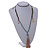 Trendy Turquoise, Sea Shell, Faux Tree Seed, Brown Glass Bead Beige Cotton Tassel Long Necklace - 90cm L/ 12cm Tassel - view 2