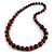 Animal Print Wooden Bead Necklace in Red/ Black - 78cm Long - view 3