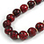 Animal Print Wooden Bead Necklace in Red/ Black - 78cm Long - view 4