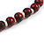 Animal Print Wooden Bead Necklace in Red/ Black - 78cm Long - view 5