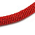 Statement Chunky Red Beaded Stretch Choker Necklace - 44cm L - view 3