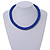 Statement Chunky Blue Beaded Stretch Choker Necklace - 44cm L - view 2