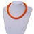 Statement Chunky Orange Beaded Stretch Choker Necklace - 44cm L - view 2