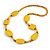 Yellow Oval/ Square Wooden and Glass Beads Necklace - 64cm Long - view 4