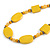 Yellow Oval/ Square Wooden and Glass Beads Necklace - 64cm Long - view 5