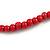 Red Oval/ Square Wooden and Glass Beads Necklace - 64cm Long - view 6