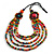 Multicoloured Layered Multistrand Wood Bead Black Cord Necklace - 100cm L - view 3