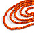 Layered Multistrand Orange Wood Bead Black Cord Necklace - 100cm L - view 4