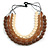 4 Strand Layered Resin Bead Black Cord Necklace In Coffee/ Amber Brown/ Cream - 66cm L - view 4
