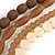 4 Strand Layered Resin Bead Black Cord Necklace In Coffee/ Amber Brown/ Cream - 66cm L - view 3