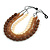 4 Strand Layered Resin Bead Black Cord Necklace In Coffee/ Amber Brown/ Cream - 66cm L - view 7