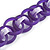 Contemporary Acrylic Ring Bib with Silk Ribbon Necklace in Purple - 46cm Long - view 5