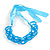 Contemporary Acrylic Ring Bib with Silk Ribbon Necklace in Light Blue - 46cm Long - view 3