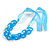 Contemporary Acrylic Ring Bib with Silk Ribbon Necklace in Light Blue - 46cm Long - view 6