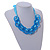 Contemporary Acrylic Ring Bib with Silk Ribbon Necklace in Light Blue - 46cm Long - view 2