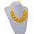 Contemporary Acrylic Ring Bib with Silk Ribbon Necklace in Banana Yellow - 46cm Long - view 2