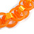 Contemporary Acrylic Ring with Silk Ribbon Necklace in Orange - 46cm Long - view 3