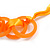 Contemporary Acrylic Ring with Silk Ribbon Necklace in Orange - 46cm Long - view 4
