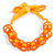 Contemporary Acrylic Ring with Silk Ribbon Necklace in Orange - 46cm Long - view 7