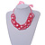 Contemporary Acrylic Ring Bib with Silk Ribbon Necklace in Pink - 46cm Long - view 2