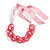 Contemporary Acrylic Ring Bib with Silk Ribbon Necklace in Pink - 46cm Long - view 3