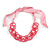 Contemporary Acrylic Ring Bib with Silk Ribbon Necklace in Pink - 46cm Long - view 4