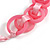 Contemporary Acrylic Ring Bib with Silk Ribbon Necklace in Pink - 46cm Long - view 6
