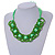 Contemporary Acrylic Ring Bib with Silk Ribbon Necklace in Green - 46cm Long - view 2