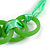 Contemporary Acrylic Ring Bib with Silk Ribbon Necklace in Green - 46cm Long - view 6