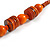 Orange Wood Button & Bead Chunky Necklace - 60cm Long - view 5