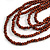 Layered Multistrand Brown Wood Bead Black Cord Necklace - 100cm L - view 3