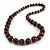 Dark Brown Wooden Bead Necklace - 80cm Length - view 2
