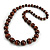 Dark Brown Wooden Bead Necklace - 80cm Length