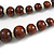 Dark Brown Wooden Bead Necklace - 80cm Length - view 6