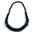 Dark Blue Wood Bead Necklace - 70m Long - view 3