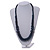 Dark Blue Wood Bead Necklace - 70m Long - view 2