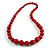 Cherry Red Graduated Wooden Bead Necklace - 70cm Long - view 3