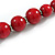 Cherry Red Graduated Wooden Bead Necklace - 70cm Long - view 4