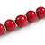 Cherry Red Graduated Wooden Bead Necklace - 70cm Long - view 5