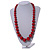 Cherry Red Graduated Wooden Bead Necklace - 70cm Long - view 2