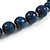 Dark Blue Graduated Wooden Bead Necklace - 70cm Long - view 5