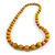 Dusty Yellow Graduated Wooden Bead Necklace - 70cm Long - view 3