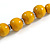 Dusty Yellow Graduated Wooden Bead Necklace - 70cm Long - view 4