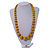 Dusty Yellow Graduated Wooden Bead Necklace - 70cm Long - view 2