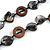 Black Shell, Brown Wood Ring and Black Glass Beads Necklace - 80cm Long - view 4