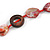 Red Shell, Brown Wood Ring and Brick Red Glass Beads Necklace - 80cm Long - view 5