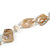 Antique White Shell, Brown Wood Ring and White Glass Beads Necklace - 80cm Long - view 4