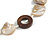 Antique White Shell, Brown Wood Ring and White Glass Beads Necklace - 80cm Long - view 5