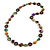 Multicoloured Shell, Brown Wood Ring and Glass Beads Necklace - 80cm Long - view 4