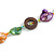 Multicoloured Shell, Brown Wood Ring and Glass Beads Necklace - 80cm Long - view 3